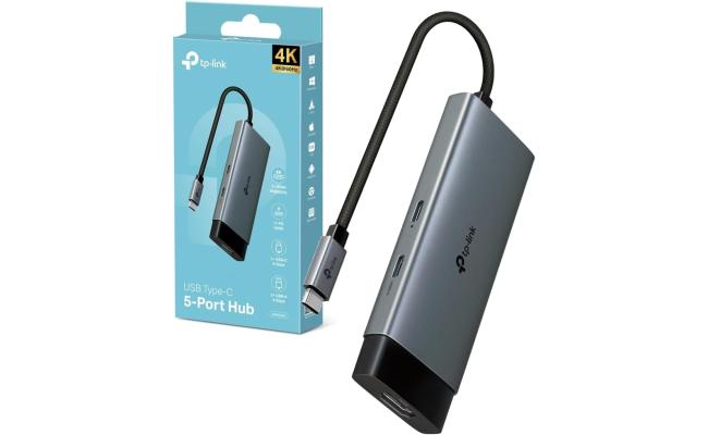 Tp-Link UH5020C USB Type-C 5 in 1 Hub, 4K HDMI, PD 100W, USB 3.0, Plug & Play, 5 Gbps SuperSpeed Data Transfer, Windows, Mac, Linux, iPadOS, iOS, Android, Chrome